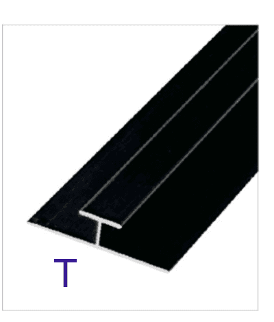 Trim metálico T — Oro 2950 mm